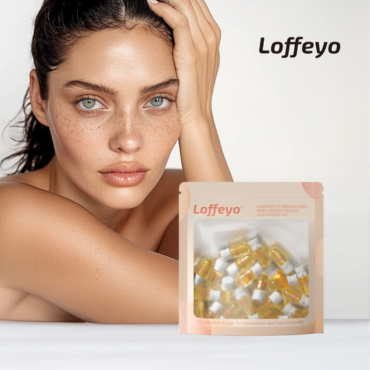 Loffeyo Pomegranate Seed Moisturizing Cleansing Oil Makeup Remover, 20 Individually Mini Size Packaged Units, Travel Essential & Controlled Dosage