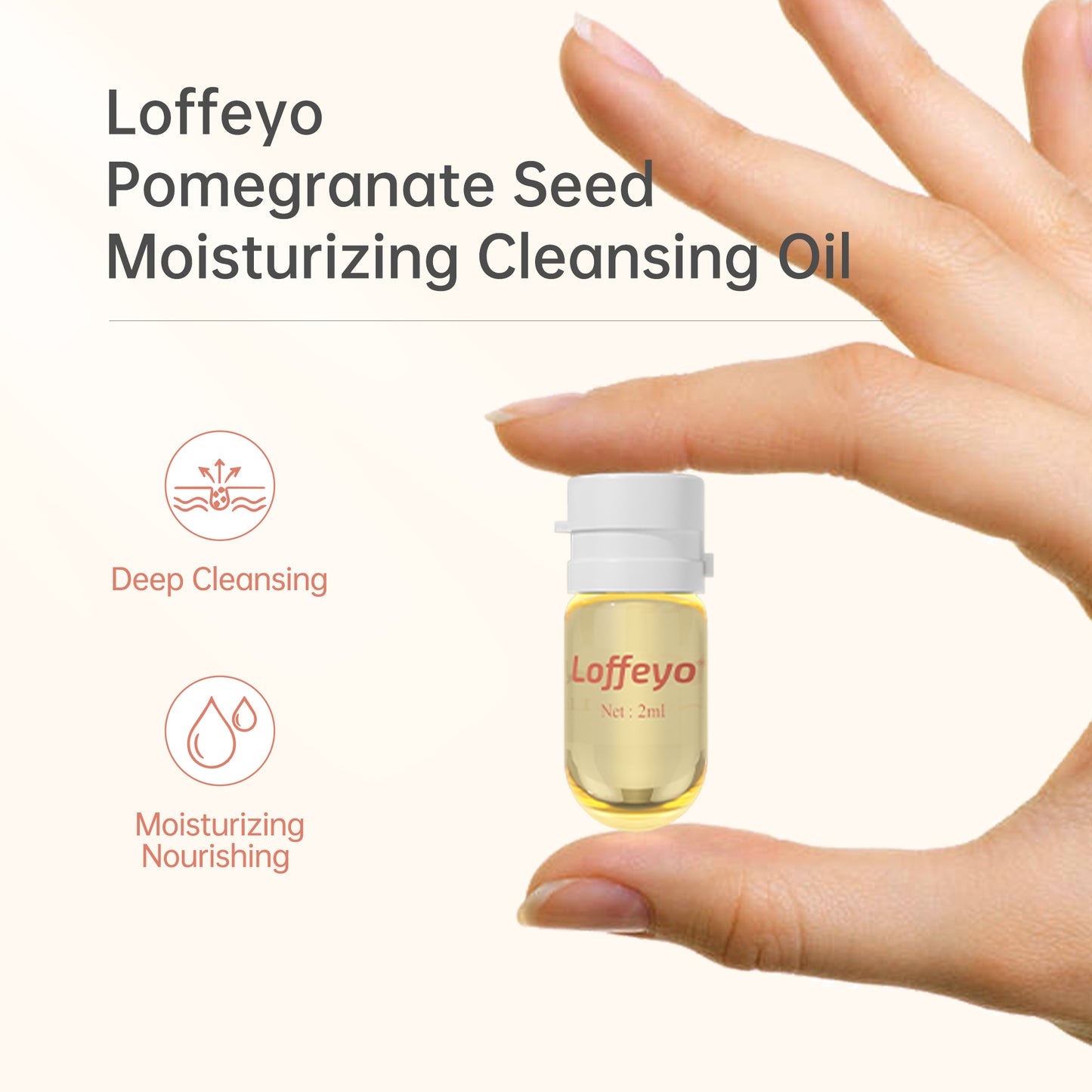 Loffeyo Pomegranate Seed Moisturizing Cleansing Oil Makeup Remover, 20 Individually Mini Size Packaged Units, Travel Essential & Controlled Dosage