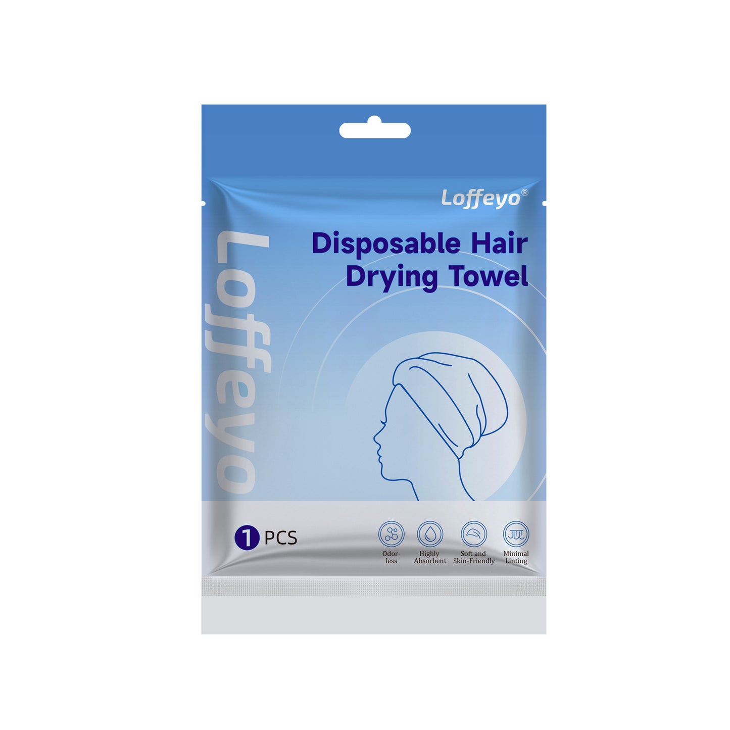 Loffeyo Hair Drying Cap, Ideal for Travel, No More Wet Caps in Luggage, Use Once & Discard, Short-Term Reusable, Absorbent Spunlace Non-Woven, Odorless Soft Skin-Friendly