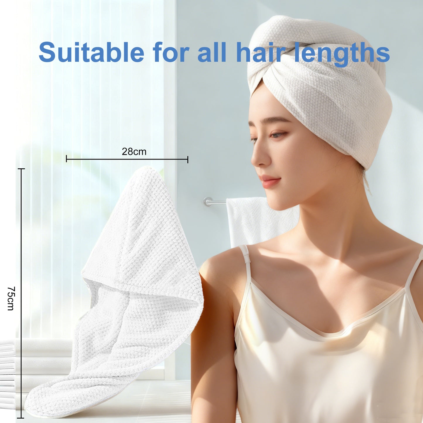 Loffeyo Hair Drying Cap, Ideal for Travel, No More Wet Caps in Luggage, Use Once & Discard, Short-Term Reusable, Absorbent Spunlace Non-Woven, Odorless Soft Skin-Friendly